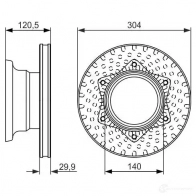 Тормозной диск BOSCH Mercedes Vario 0986479601 6NXOCL BD144 4