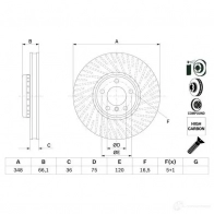 Тормозной диск BOSCH 0986479e18 E1 90R 02C0481/0020 BD 2682 1425140882 - Изображение 5