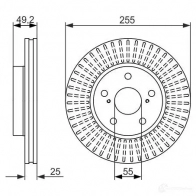 Тормозной диск BOSCH 339877 E1 90 R - 02C0074/0138 BD1505 0986479663 - Изображение 5