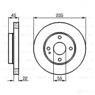 Тормозной диск BOSCH 338791 E1 90 R - 02C0074/0421 0986478219 BD174 - Изображение 5