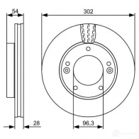 Тормозной диск BOSCH 0986479540 Kia Sorento (JC, BL) 1 2002 – 2009 3GOAH BD13 85