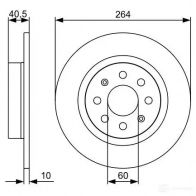 Тормозной диск BOSCH 339746 E1 90 R - 02C0100/0465 0986479517 BD1371 - Изображение 4