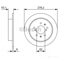 Тормозной диск BOSCH E1 90 R - 02C0355/0248 BD2455 340309 0986479d34 - Изображение 2