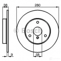 Тормозной диск BOSCH BD407 338954 0986478479 E1 90 R -02C0371/0051 - Изображение 4