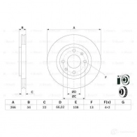 Тормозной диск BOSCH E1 90 R - 02C0289/0081 339061 BD536 0986478618 - Изображение 4