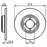 Тормозной диск BOSCH BD81 E1 90 R - 02C0100/0572 0986478091 338737
