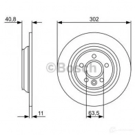 Тормозной диск BOSCH E1 90 R - 02C0100/0165 339643 0986479397 BD1296 - Изображение 4