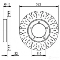 Тормозной диск BOSCH BD 2135 0986479a64 340204 D50FXOK