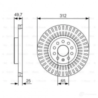 Тормозной диск BOSCH 7BUOL1 340250 0986479c29 BD 2168 - Изображение 2