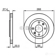 Тормозной диск BOSCH 0986479b27 1193479214 A2PEO5 BD2 028 - Изображение 6