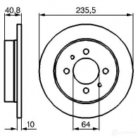 Тормозной диск BOSCH BD110 3 EWCXH88 Mitsubishi Lancer 7 (CB, CD, CC) 1993 – 1996 0986479237