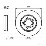 Тормозной диск BOSCH E1 90 R - 02C0371/0369 338955 BD408 0986478480 - Изображение 4