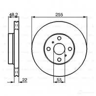 Тормозной диск BOSCH BD499 E1 90 R - 02C0074/0147 339030 0986478578 - Изображение 5