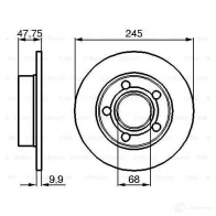 Тормозной диск BOSCH 0986479b56 BD2057 1193479252 E1 90 R - 02C0100/0110 - Изображение 5