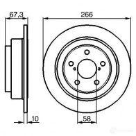Тормозной диск BOSCH 339182 BD704 0986478799 E1 90 R -02C0372/0129 - Изображение 6