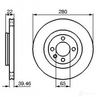 Тормозной диск BOSCH 338978 BD433 E1 90 R - 02C0289/0541 0986478508 - Изображение 2