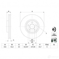 Тормозной диск BOSCH 0986479d88 C7CYLJ BD 2620 1193479501 - Изображение 3
