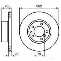 Тормозной диск BOSCH R8BJI BD26 1 338851 0986478318