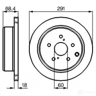 Тормозной диск BOSCH Toyota Previa (XR10, XR20) 1 Минивэн 2.4 (TCR11. TCR10) 132 л.с. 1990 – 2000 BTA8J 0986478443 BD37 4