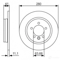 Тормозной диск BOSCH E1 90 R -02C0371/0083 0986479691 BD1683 339899 - Изображение 6
