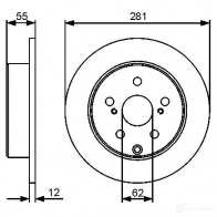Тормозной диск BOSCH 0986479419 E1 90 R - 02C0241/0179 339664 BD1257 - Изображение 4