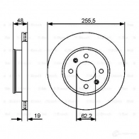 Тормозной диск BOSCH 339700 E1 90 R - 02C0074/0285 0986479459 BD1270 - Изображение 5