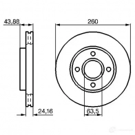 Тормозной диск BOSCH BD 587 0986478671 Ford Escort 7 (FA, ALL) Кабриолет 1.8 Zetec 16V xR3i 130 л.с. 1995 – 2000 IOWLU9R