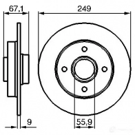 Тормозной диск BOSCH 0986479219 CD1138 BD 1087 339481 - Изображение 3