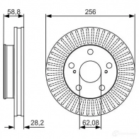 Тормозной диск BOSCH 0986479152 Toyota Hilux (AN10, 20, 30) 7 Пикап 2.5 D 4D (KUN15) 102 л.с. 2005 – 2015 BD16 45 IX3RUF
