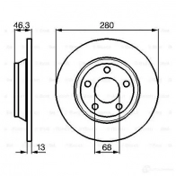 Тормозной диск BOSCH BD533 0986478615 E1 90 R -02C0371/0046 339059 - Изображение 4