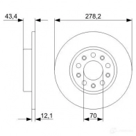 Тормозной диск BOSCH E1 90 R -02C0371/0087 339546 0986479292 BD1155 - Изображение 8