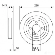 Тормозной диск BOSCH E1 90 R -02C0371/0042 340158 0986479a08 BD1695 - Изображение 6