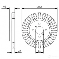 Тормозной диск BOSCH E1 90R-02C0074/0829 340647 BD2233 0986479v08 - Изображение 6