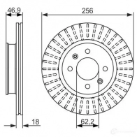 тормозной диск BOSCH E1 90 R - 02C0074/0283 339798 BD1420 0986479577 - Изображение 5