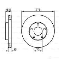 Тормозной диск BOSCH 339448 E1 90 R - 02C0074/0291 BD1054 0986479179 - Изображение 5