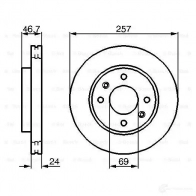 Тормозной диск BOSCH E1 90 R - 02C0074/0142 BD1074 0986479207 339469 - Изображение 5