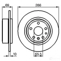 Тормозной диск BOSCH E1 90 R - 02C0357/0216 0986478478 338953 BD406 - Изображение 5
