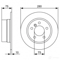 Тормозной диск BOSCH BD1354 0986479494 339732 E1 90 R -02C0372/0084 - Изображение 3