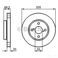 Тормозной диск BOSCH 339369 BD1020 E1 90 R - 02C0074/0143 0986479085 - Изображение 4