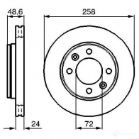 Тормозной диск BOSCH Kia Clarus (GC) 1 Универсал 2.0 i 16V 133 л.с. 1998 – 2025 BD90 2 0986479008 OMKIO78