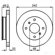 Тормозной диск BOSCH X54PWHG Nissan Primera (P10) 1 Хэтчбек 2.0 D 75 л.с. 1991 – 1996 0986478534 BD45 7