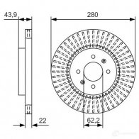 Тормозной диск BOSCH 340232 E1 90 R - 02C0074/0458 BD 2006 0986479b05 - Изображение 4