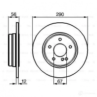 Тормозной диск BOSCH BD798 E1 90 R - 02C0241/0206 339261 0986478899 - Изображение 5