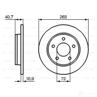 Тормозной диск BOSCH 339447 E1 90 R - 02C0100/0468 0986479178 BD1053 - Изображение 5