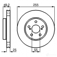 Тормозной диск BOSCH V1PUO 0986478584 339034 BD 505 - Изображение 6