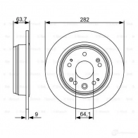 Тормозной диск BOSCH E1 90 R - 02C0241/0178 BD1361 0986479505 339738 - Изображение 5