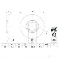 Тормозной диск BOSCH 0986479f46 Ford Transit Custom 1 (V362) Автобус 2.2 TDCi 125 л.с. 2012 – 2025 J P2UWP0