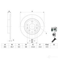 Тормозной диск BOSCH B D2656 TBO1MQ 0986479e55 1193479515
