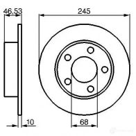 Тормозной диск BOSCH Audi A8 CD1127 0986478315 B D258