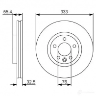 Тормозной диск BOSCH 9VANIS0 B D1958 0986479s72 Volkswagen Transporter (T5) 5 Грузовик 3.2 4motion 231 л.с. 2003 – 2009